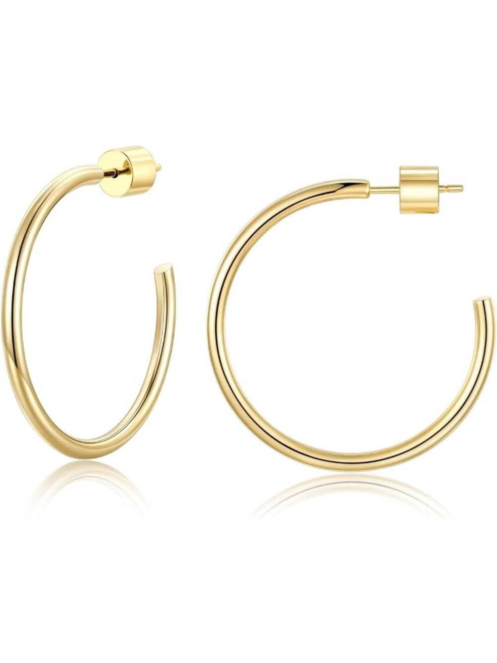 Lightweight 2mm Thin Hoop Earrings for Women - Stainless Steel, Stylish